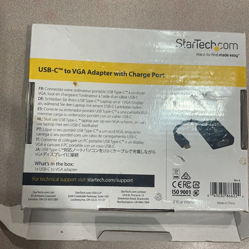 StarTech USB-C to VGA adapter